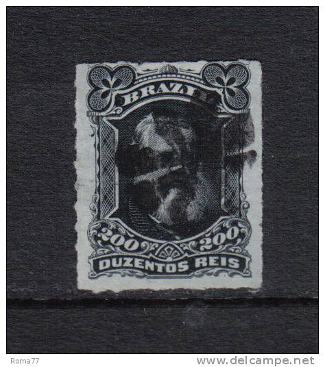 PC239E - BRASILE , 200 Reis Nero N. Yvert 42. Usato. - Used Stamps