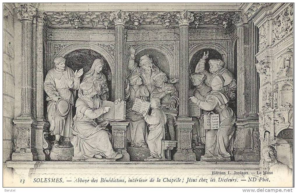 SOLESMES - Abbaye Des Bénédictins : Intérieur De La Chapelle, Jésus Chez Les Docteurs - Solesmes