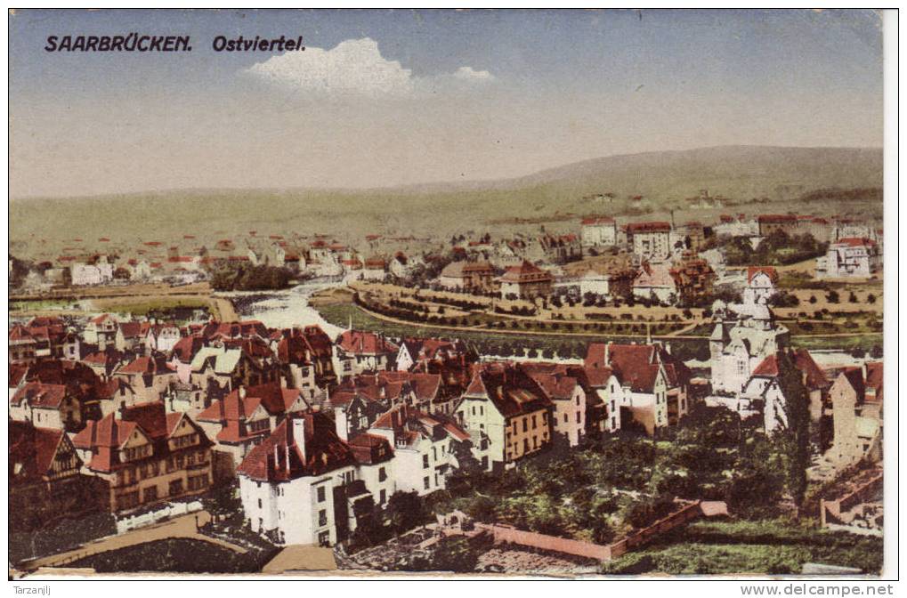 CPA Colorisée De Saarbrucken (Sarre Allemagne.): Ostviertel - Saarbrücken