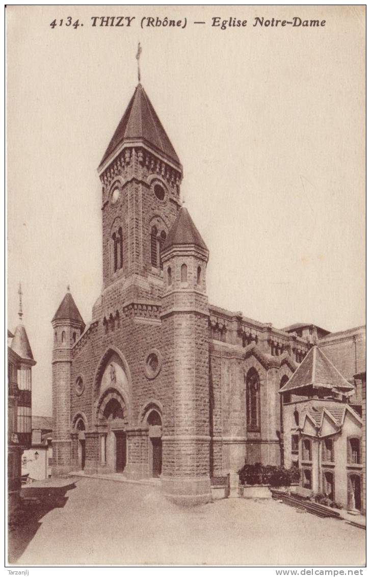 CPA De Thizy (Rhône 69): Eglise Notre Dame - Thizy