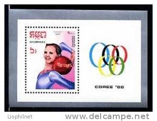 KAMPUCHEA 1988, GYMNASTIQUE FEMININE, J.O. SEOUL, 1 Petit Bloc. R1370 - Gymnastiek