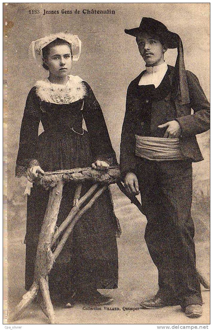 29 CHATEAULIN Types, Jeunes Gens, Couple, Costumes, Ed Villard 1183, 191? - Châteaulin
