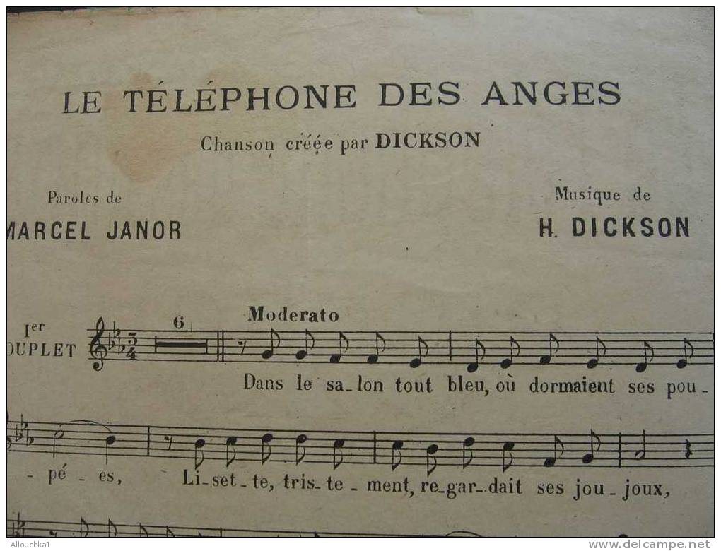 MUSIQUE PARTITION LE TELEPHONE DES ANGES DIKSON - Song Books