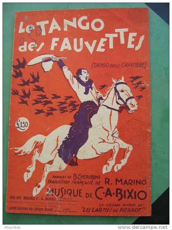 MUSIQUE PARTITION LE TANGO DES FAUVETTES - Song Books