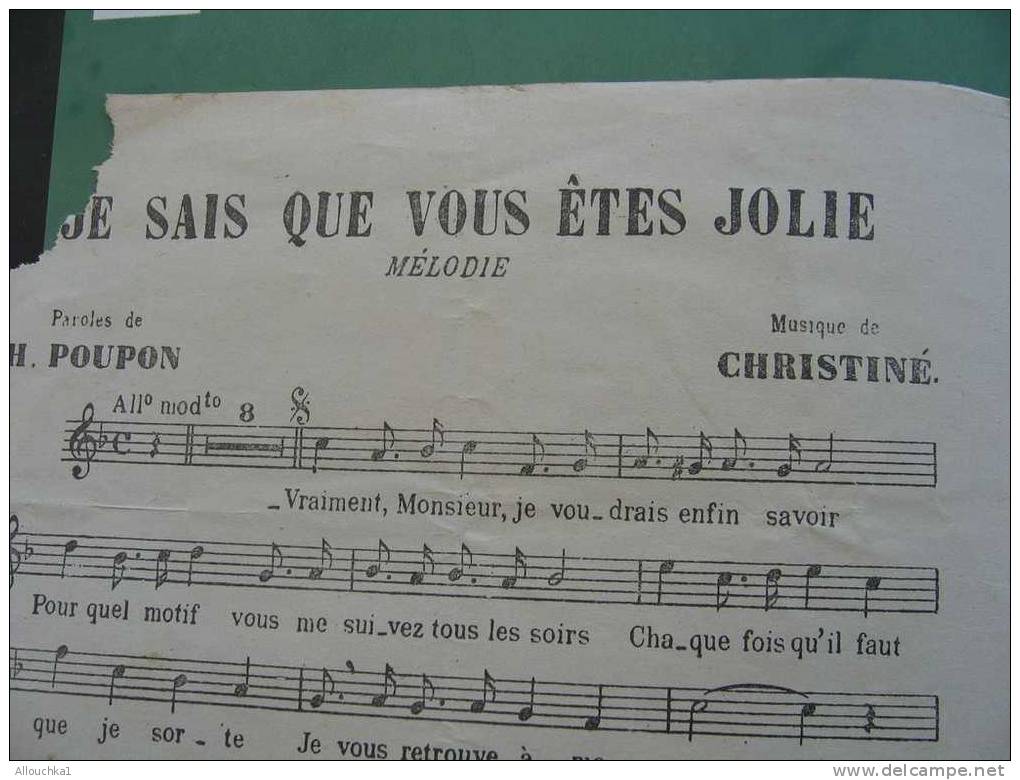 MUSIQUE PARTITION JE SAIS QUE VOUS ETES JOLIE EDITIONS SALABERT - Song Books