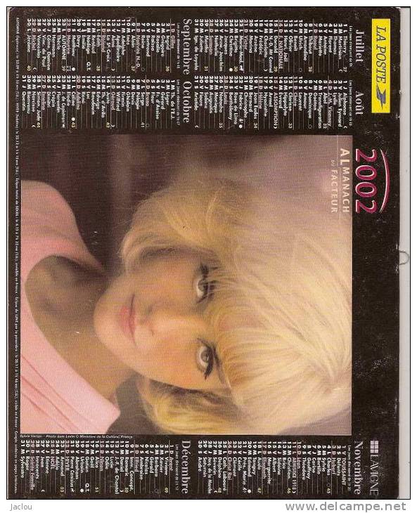 CALENDRIER LA POSTE JONNHY HALLIDAY ET SYLVIE VARTAN REF  1566 - Other & Unclassified