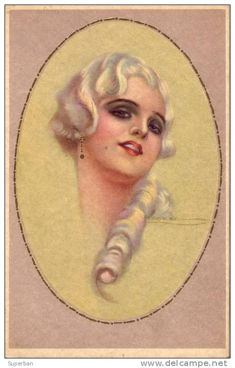 ART DÉCO : CORBELLA : PORTRAIT De JEUNE FEMME - SUPERBE ILUSTRATION SIGNÉE: T. CORBELLA - ANNÉE: ENV. 1925 (z-616) - Corbella, T.