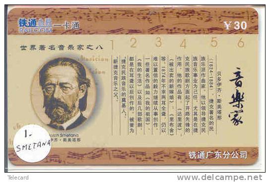 Telecarte SMETANA Musique Music Muziek Componist Phonecard - Muziek