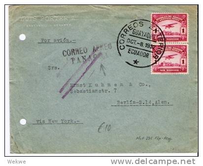 EC004/  ECUADOR - Luftpost (Flugzeug) PANAGRA Nach Berlin 1932 Via N.Y. - Ecuador