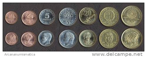 GRECIA GREECE Juego 7 Monedas S/C UNC KM#171              DL-701 - Griechenland