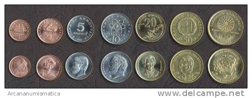 GRECIA GREECE Juego 7 Monedas S/C UNC KM#171              DL-703 - Griechenland