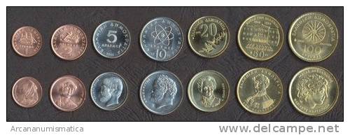 GRECIA GREECE Juego 7 Monedas S/C UNC KM#164              DL-705 - Grecia