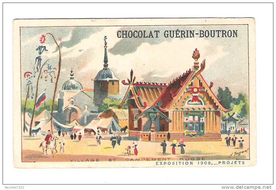 1CHROMO GUERIN BOUTRON EXPOSITION 1900 PROJETS - VILLAGE RUSSE - Guérin-Boutron