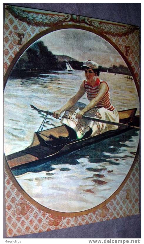 Poster,Reprint,Sport,Rowing,Lady,postcard - Aviron