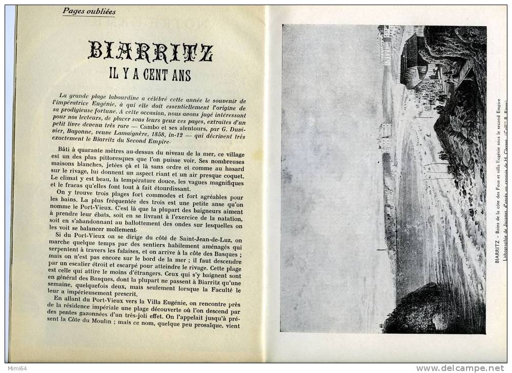 PYRENEES .PHOTO DE BIARRITZ BAINS DE LA COTE DES FOUS ET LE CACOLET . LE CIRQUE DU VIGNEMALE . EDMOND OZON - Midi-Pyrénées