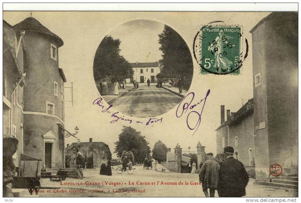 CPA (88)   LIFFOL LE GRAND Le Caron Et L Avenue De La Gare - Liffol Le Grand