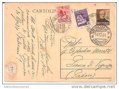 1006) WW2--R.S.I. Intero Postale Raccomandato Da 30c. Mazzini+75c.+1£ Monumenti Distutti Da Vigonza A  Il 18-12-194 - Marcophilie