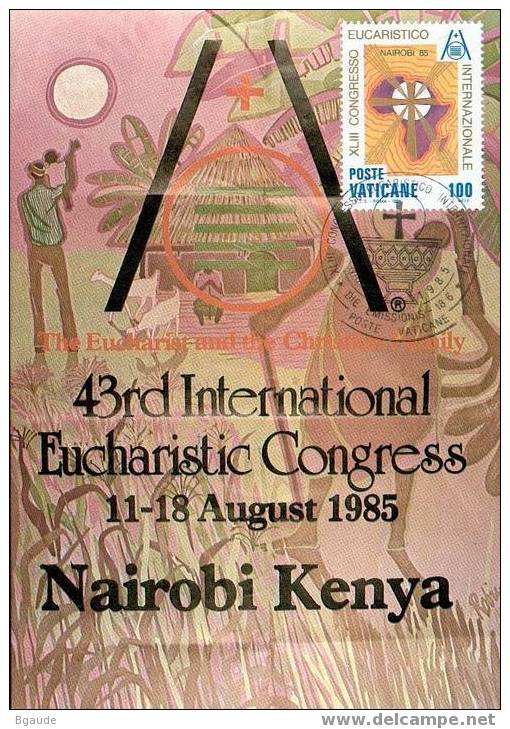 VATICAN CARTE MAXIMUM NUM.YVERT 779  CONGRES DE NAIROBI - Cartas Máxima