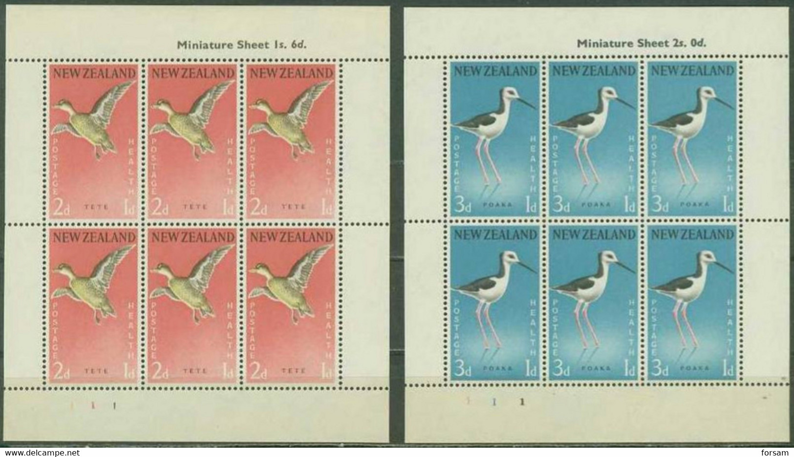 NEW ZEALAND..1959..Michel # 386-387...MNH...Kleinbogensatz Y (2 Klb.). - Nuevos