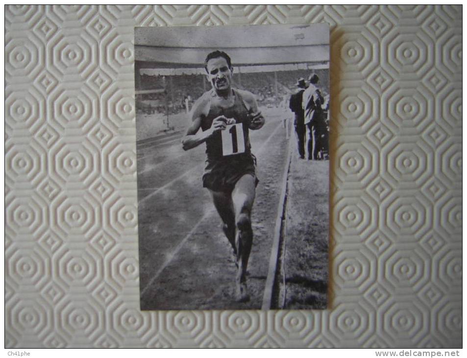 ALAIN MIMOUN CHAMPION OLYMPIQUE DU MARATHON EN 1956 A MELBOURNE / DEDICACEE - Athlétisme