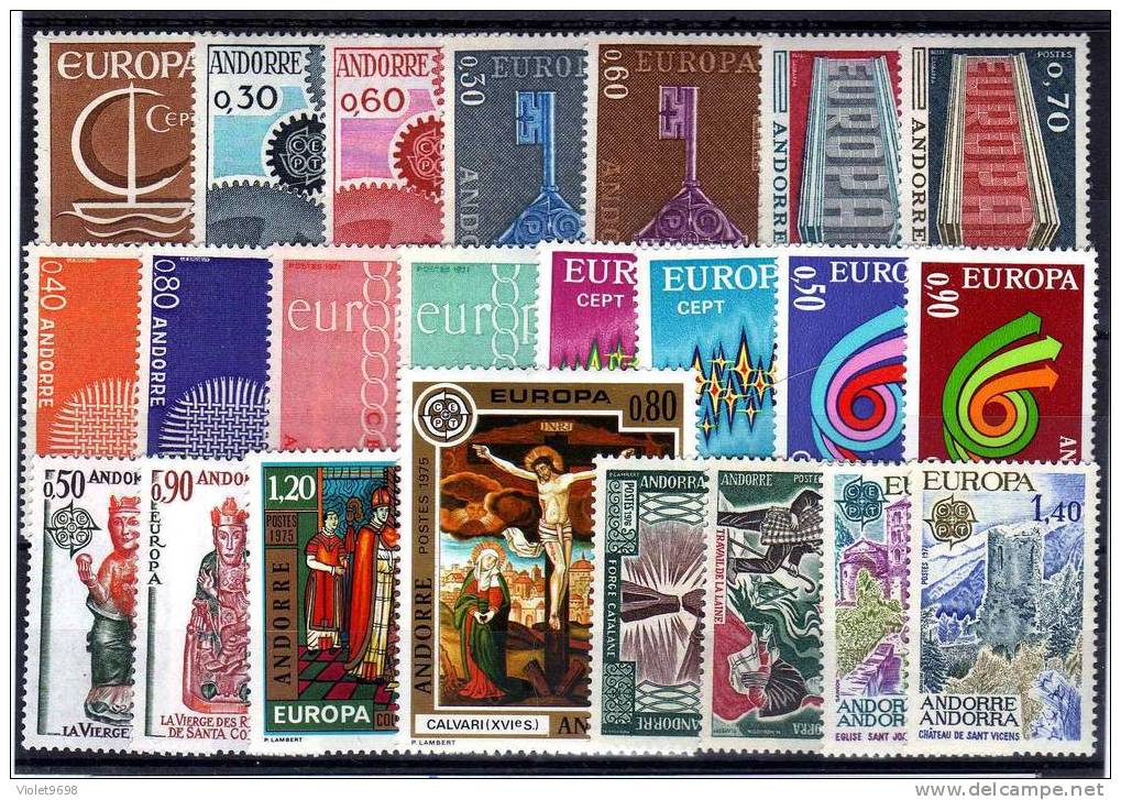 ANDORRE FRANCAIS: Collection De 12 Années EUROPA ** - Collections