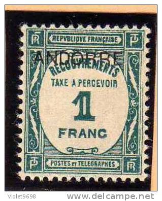 ANDORRE FRANCAIS: Taxe N° 12 ** - Neufs