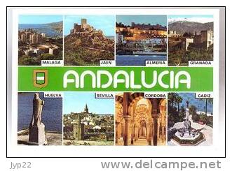 Jolie CP Espagne Andalucia Andalousie Multivue Malaga Jaen Almeria Granada Huelva Sevilla Cordoba Cadiz - écrite - Almería