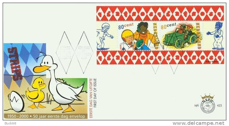 PAYS-BAS Bloc 65 FDC Premier Jour SJORS & SJIMMIE Frans PIET COMICS BANDE DESSINEE STRIP - Comics