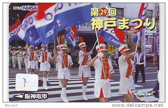 Télécarte MAJORETTES MAJORETTE (7) Musique Militaire Fanfare  Military Music Japon Phonecard - Musik