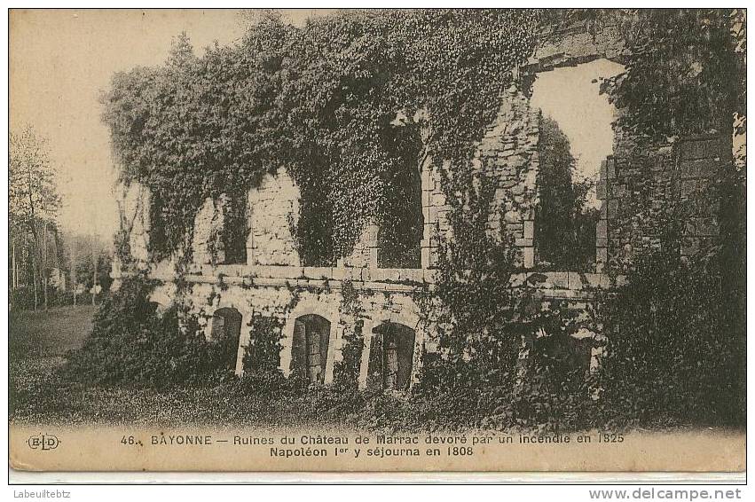 Bayonne  -    Ruines Du Château De Marracq  PRIX FIXE - Bayonne