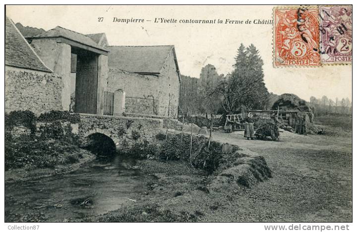 78 - YVELYNES - DAMPIERRE - L'YVETTE Contournant La FERME De CHATILLON - BELLE CARTE - Dampierre En Yvelines