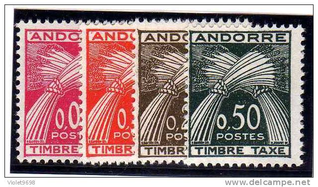 ANDORRE FRANCAIS: Taxes N° 42/45** - Unused Stamps