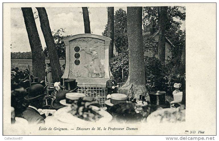 78 - YVELYNES - GRIGNON - ECOLE D'AGRICULTURE - DISCOURS Du PROFESSEUR DUMON - N.D. PHOTO - Grignon