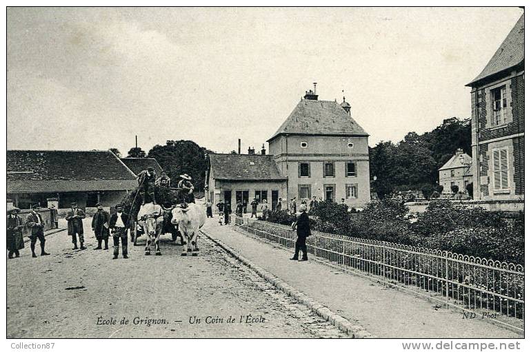 78 - YVELYNES - GRIGNON - ECOLE D´AGRICULTURE - UN COIN De L'ECOLE - ATTELAGE De BOEUFS - N.D. PHOTO - Grignon