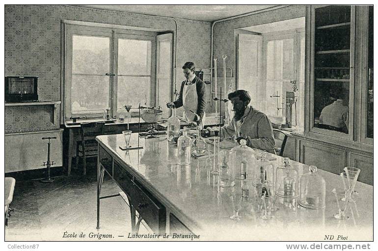 78 - YVELYNES - GRIGNON - ECOLE D´AGRICULTURE - INTERIEUR LABORATOIRE De BOTANIQUE - FLEUR PLANTE CULTURE - N.D. PHOTO - Grignon