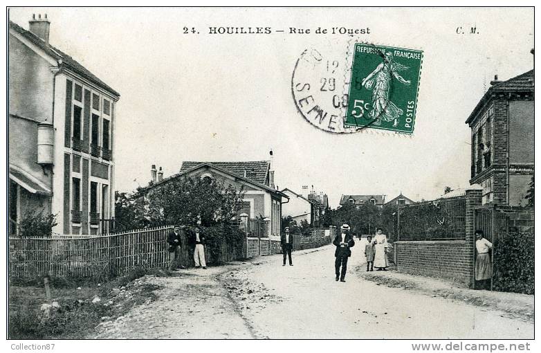 78 - YVELYNES - HOUILLES - RUE De L'OUEST - VILLA - BELLE CARTE ANIMEE - Houilles