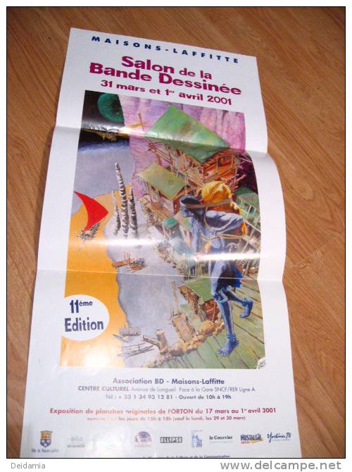 AFFICHE ILLUSTREE DE 2001. SALON DE LA BD A MAISONS LAFFITTE - Affiches & Posters