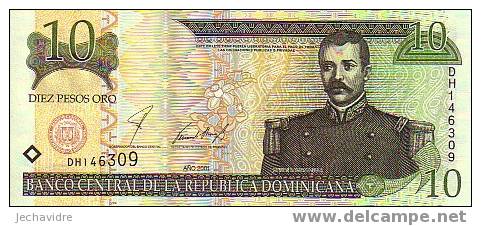 Rép. DOMINICAINE   10 Pesos Oro   Emission De 2001    Pick 165     ***** BILLET  NEUF ***** - Dominicaine