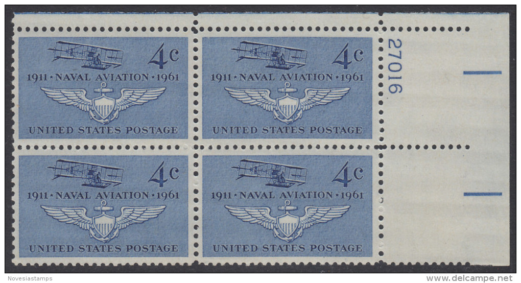 !a! USA Sc# 1185 MNH PLATEBLOCK (UR/27016) - Naval Aviation - Unused Stamps