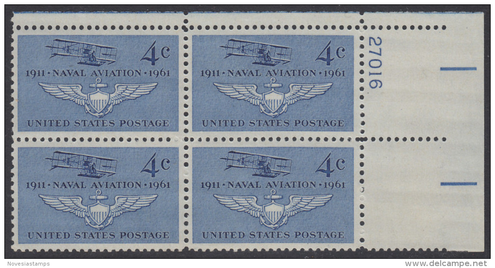 !a! USA Sc# 1185 MNH PLATEBLOCK (UR/27016) - Naval Aviation - Ongebruikt