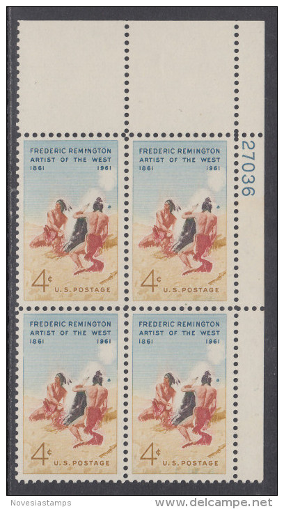 !a! USA Sc# 1187 MNH PLATEBLOCK (UR/27036) - Frederick Remington - Unused Stamps