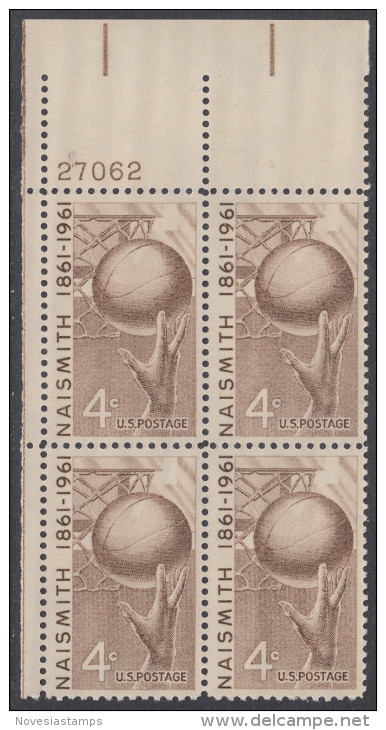 !a! USA Sc# 1189 MNH PLATEBLOCK (UL/27062) - James A. Naismith - Ongebruikt