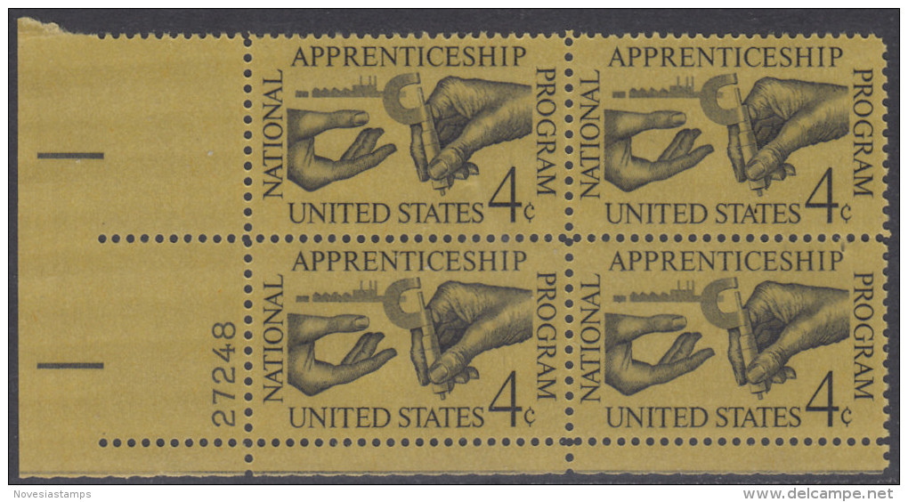 !a! USA Sc# 1201 MNH PLATEBLOCK (LL/27248) - Apprenticeship - Ongebruikt