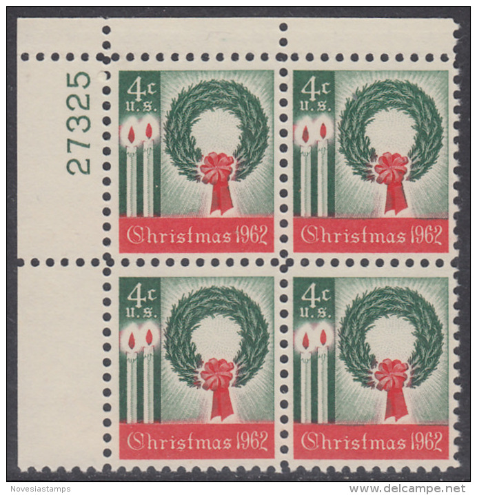 !a! USA Sc# 1205 MNH PLATEBLOCK (UL/27325) - Christmas - Nuovi