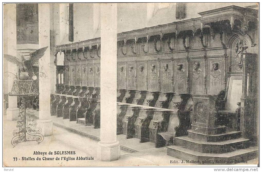 SOLESMES - Stalles Du Choeur De L´Eglise Abbatiale - Solesmes