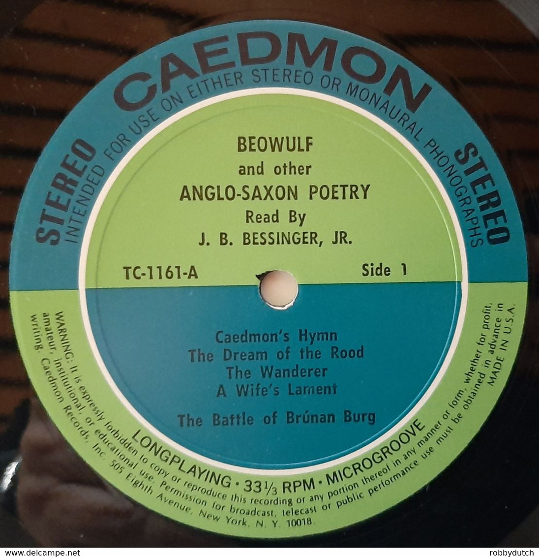 * LP * BEOWULF, CAEDMON'S HYMN AND OTHER OLD ENGLISH POEMS (USA 1962 Ex!!!) - Other & Unclassified