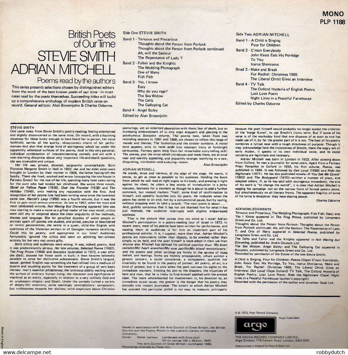 * LP * BRITISH POETS: STEVIE SMITH & ADRIAN MITCHELL (poems Read By The Author) (UK 1973 Ex!!!) - Other & Unclassified