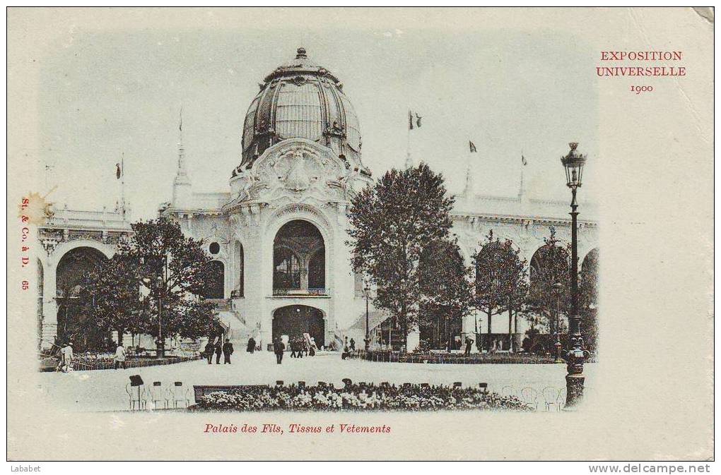 EXPOSITION UNIVERSELLE DE 1900 PARIS    PALAIS DES FILS ET TISSUS - Expositions