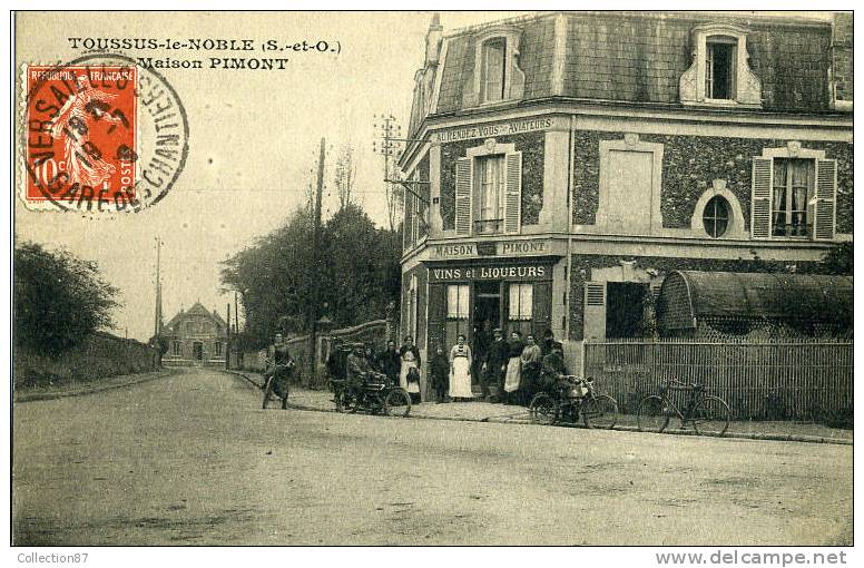 78 - YVELYNES - TOUSSUS Le NOBLE - MAISON PIMONT CAFE VINS Et LIQUEURS Au RENDEZ VOUS Des AVIATEURS - MOTO - Toussus Le Noble