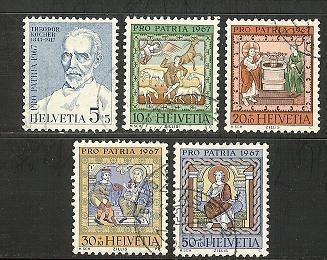 SWITZERLAND 1967 Used Stamp(s) Pro Patria 853-857 #3765 - Usati